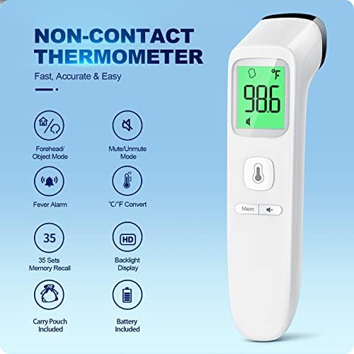 No-Touch Thermometer for Adults and Kids, Accurate Digital Baby Thermometer, FSA HSA Eligible, Fever Alarm & Silent Mode, 2 in 1 Forehead & Object Thermometer - Picture 1