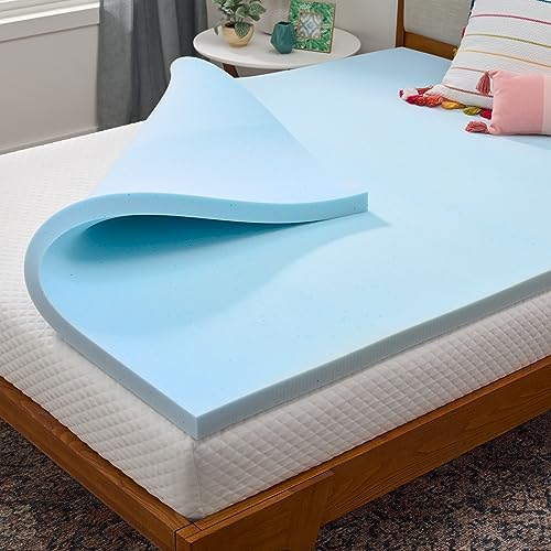 LINENSPA Memory Foam Mattress Topper - 2 Inch Gel Infused Memory Foam - Plush Feel - Cooling and Pressure Relieving - CertiPUR Certified - Dorm Room Essentials - Twin XL Size - Picture 0