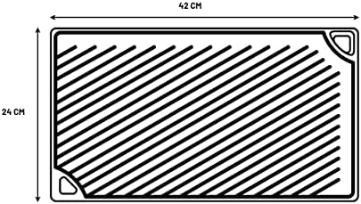 Lodge LDP3 Cast Iron Rectangular Reversible Grill/Griddle, 9.5-inch x 16.75-inch, Black - Picture 1