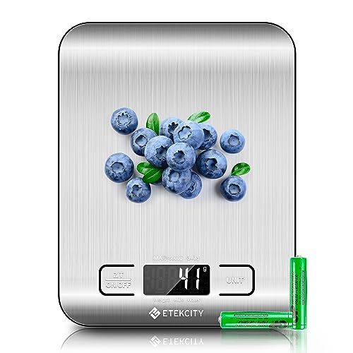 Etekcity Food Kitchen Scale, Digital Grams and Ounces for Weight Loss, Baking, Cooking, Keto and Meal Prep, LCD Display, Medium, 304 Stainless Steel - Picture 0