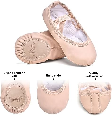 Stelle Ballet Shoes for Girls Toddler Ballet Slippers Soft Leather Boys Dance Shoes for Toddler/Little Kid/Big Kid - Picture 2