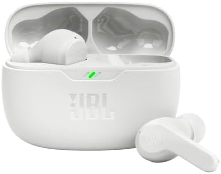 JBL Vibe Beam - True Wireless JBL Deep Bass Sound Earbuds, Bluetooth 5.2, Water & Dust Resistant, Hands-free call with VoiceAware, Up to 32 hours of battery life (White) - Picture 0