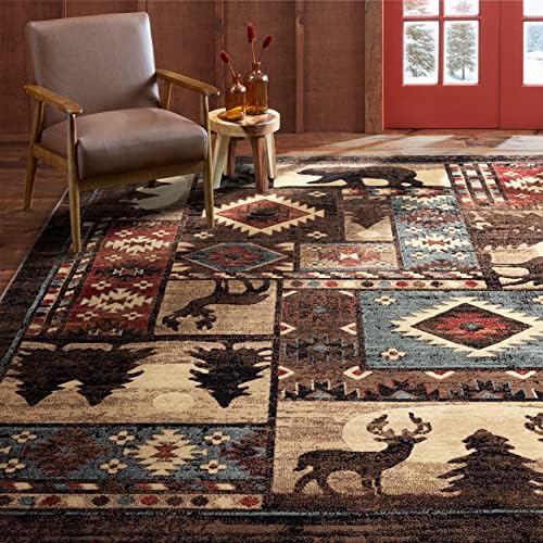 Home Dynamix Buffalo Bear Area Rug, 1'10"x6'10", Brown/ Red, Rectangular - Picture 1