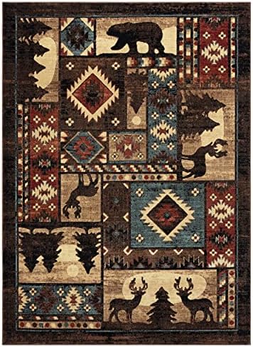 Home Dynamix Buffalo Bear Area Rug, 1'10"x6'10", Brown/ Red, Rectangular - Picture 2