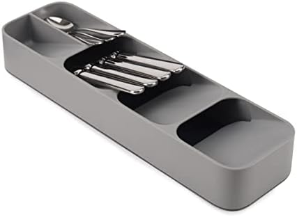 Joseph Joseph DrawerStore Compact Utensil Organizer For Kitchen Drawer Silverware, Flatware Tray, Small, Grey - Picture 0