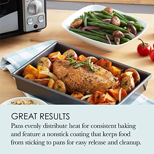 Chicago Metallic Non-Stick Toaster Oven Bakeware Set, 4-Piece, Carbon Steel - Picture 3