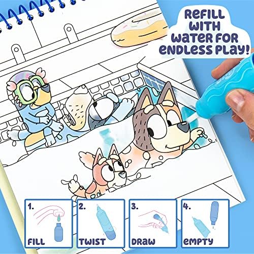 Horizon Group USA Bluey Aqua Art - Reusable Water Reveal Activity Pages With Water Pen for No-Mess Drawing and Coloring - Picture 3