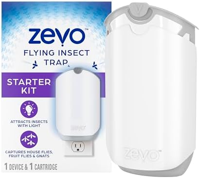 Zevo Flying Insect Trap, Fly Trap Captures Houseflies, Fruit Flies, and Gnats (1 Plug-in Base + 1 Cartridge) - Picture 0