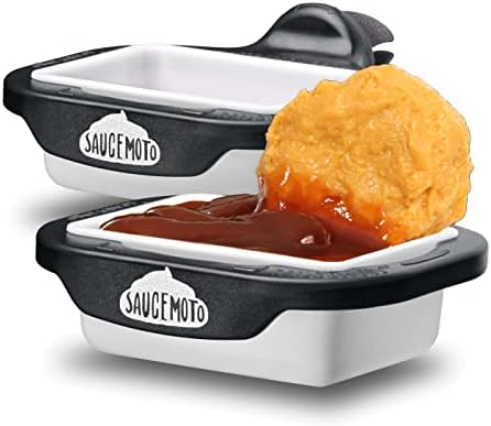 Saucemoto Dip Clip | An in-car sauce holder for ketchup and dipping sauces. As seen on Shark Tank (2 Pack, Black) - Picture 0