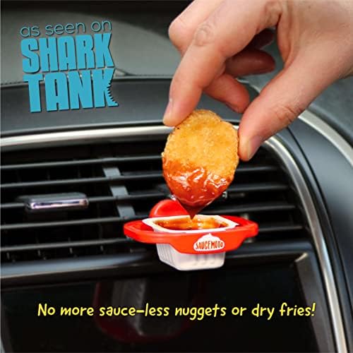 Saucemoto Dip Clip | An in-car sauce holder for ketchup and dipping sauces. As seen on Shark Tank (2 Pack, Black) - Picture 1