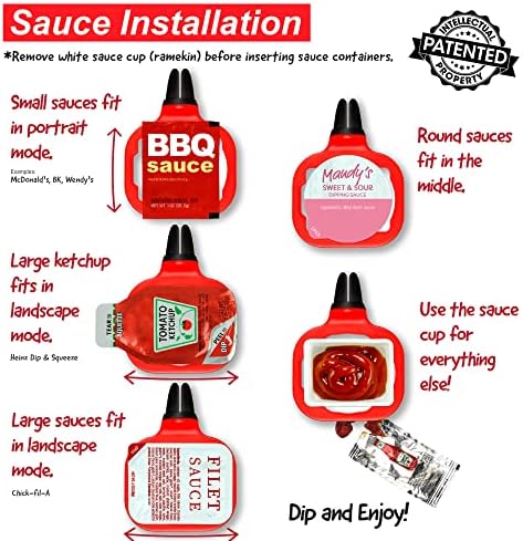 Saucemoto Dip Clip | An in-car sauce holder for ketchup and dipping sauces. As seen on Shark Tank (2 Pack, Black) - Picture 3