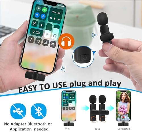 MAYBESTA Professional Wireless Lavalier Lapel Microphone for iPhone, iPad - Cordless Omnidirectional Condenser Recording Mic for Interview Video Podcast Vlog YouTube - Picture 3