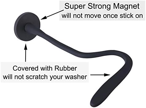 Front Load Washer Door Prop, Magnetic Washing Machine Door Holder, Keep Washer Door Open, Flexible Prop Fits Most Washing Machines Black - Picture 3