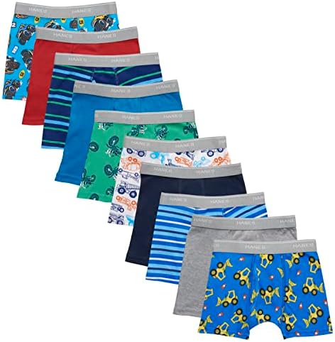 Hanes boys And Toddler Underwear, Comfort Flex and Comfortsoft Boxer Briefs, Multiple Packs Available pack of 10