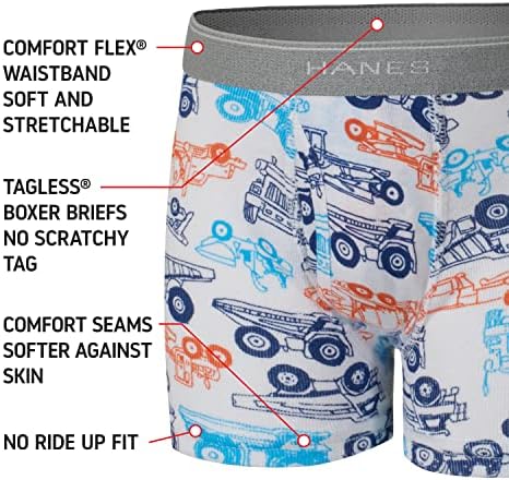 Hanes boys And Toddler Underwear, Comfort Flex and Comfortsoft Boxer Briefs, Multiple Packs Available pack of 10 - Picture 2