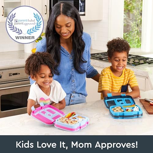 Bentgo® Kids Prints Leak-Proof, 5-Compartment Bento-Style Kids Lunch Box - Ideal Portion Sizes for Ages 3-7, Durable, Drop-Proof, Dishwasher Safe, & Made with BPA-Free Materials (Dinosaur) - Picture 1