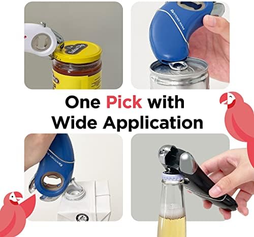 Kitchen Mama Epic One Multifunction Opener: A Pick Ergonomic Opener- Magnetic Bottle Opener, Beer & Soda Can Opener, Pull Tab & Jar Opener for Weak Hands and Arthritis (Red) - Picture 3